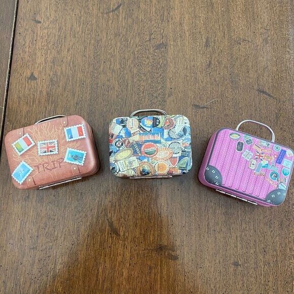 Multicolor Metal Dollhouse Furniture Fashion Miniature Suitcase Toys - Lot of 3 - Picture 1 of 8